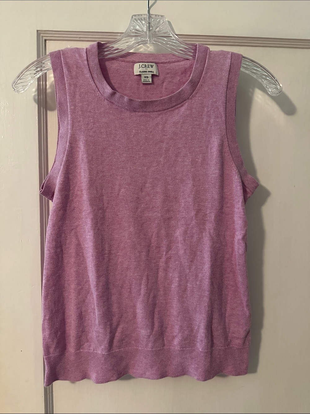 J. Crew Factory Lilac Sleeveless Classic Shell Sweater, Size XS